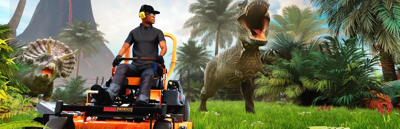 Lawn Mowing Simulator countryside grass cutting in licensed mowers