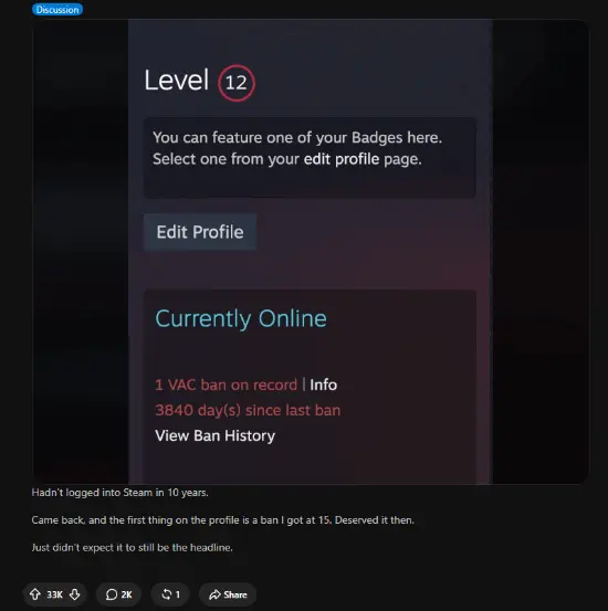 CS:GO's decade-old VAC bans still haunt players' social lives, sparking community debate