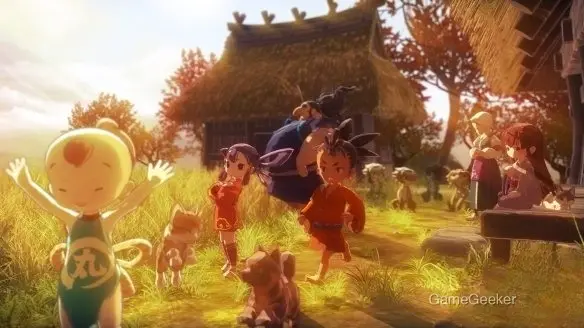 Game Character Village Scene