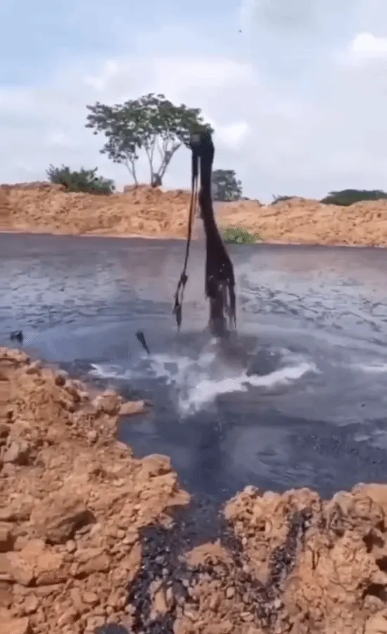 “Death Stranding 2” IRL BT sighting? Asphalt pit visuals are insanely gripping