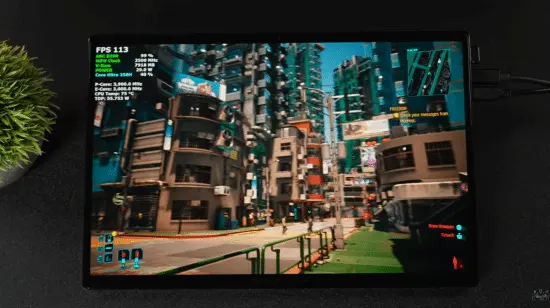 全球首款Panther Lake平板来了！《赛博朋克2077》跑110帧