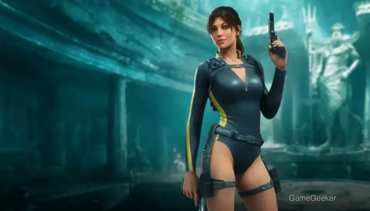 Lara Croft in snow environment