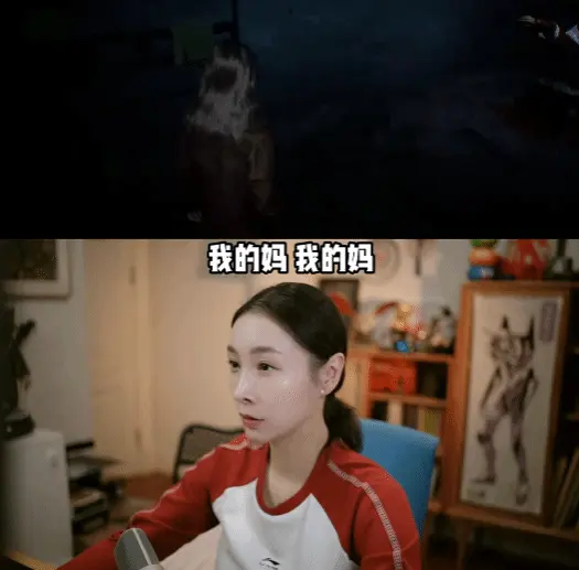 Female streamer gets spooked by her own cat while playing Chinese horror game
