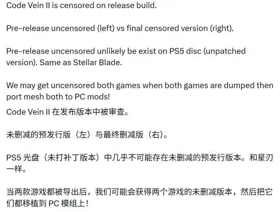 Code Vein 2 launch version censored, players resort to mods to restore original content
