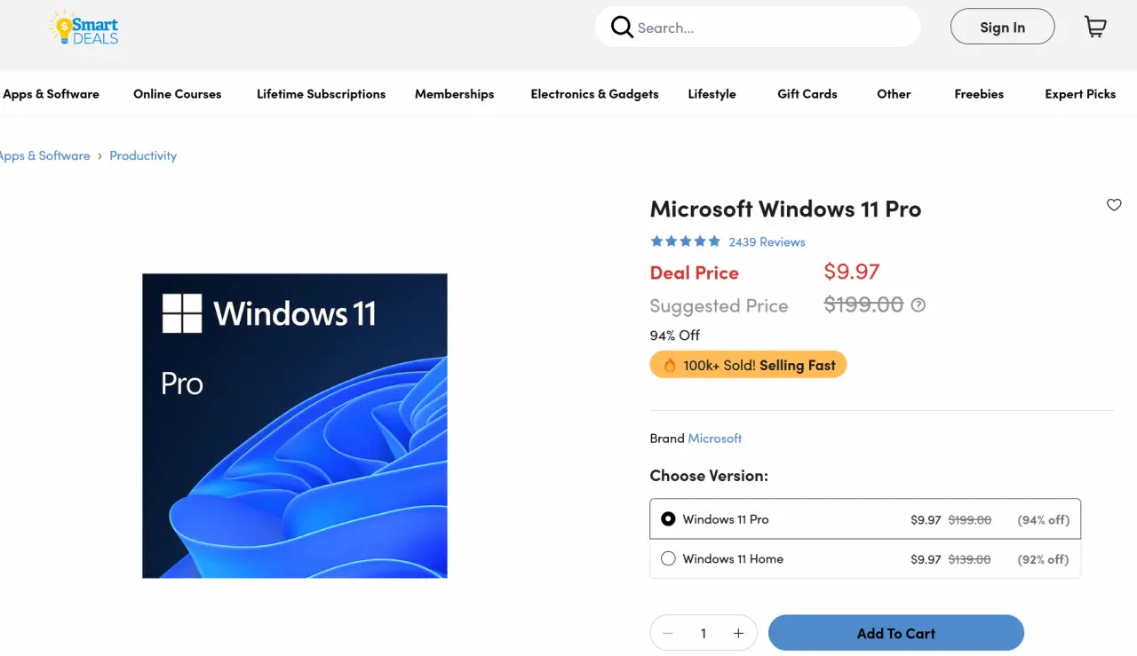 Windows 11 drops to $10 as Microsoft slashes prices 94%