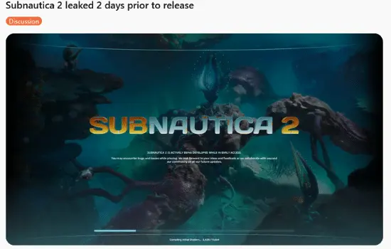 Complete Subnautica 2 files leak ahead of official release