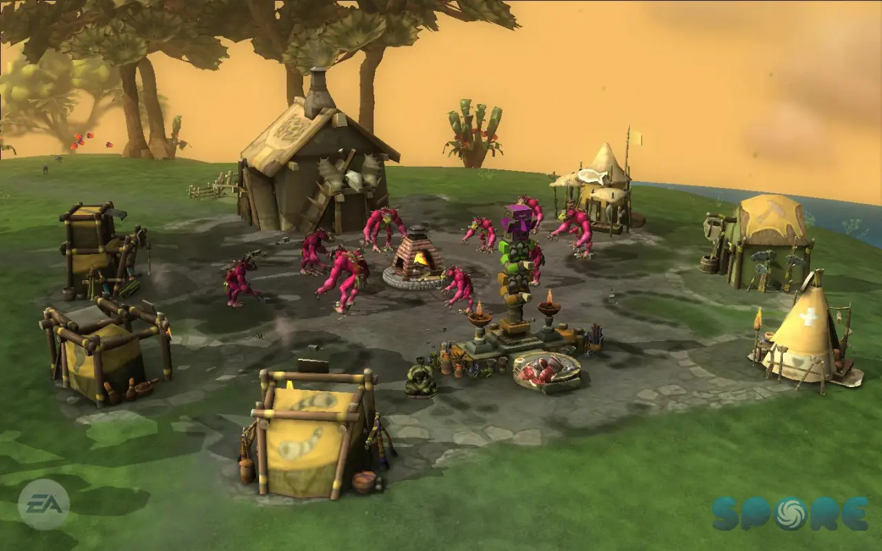 Spore Space stage starship exploring the galaxy