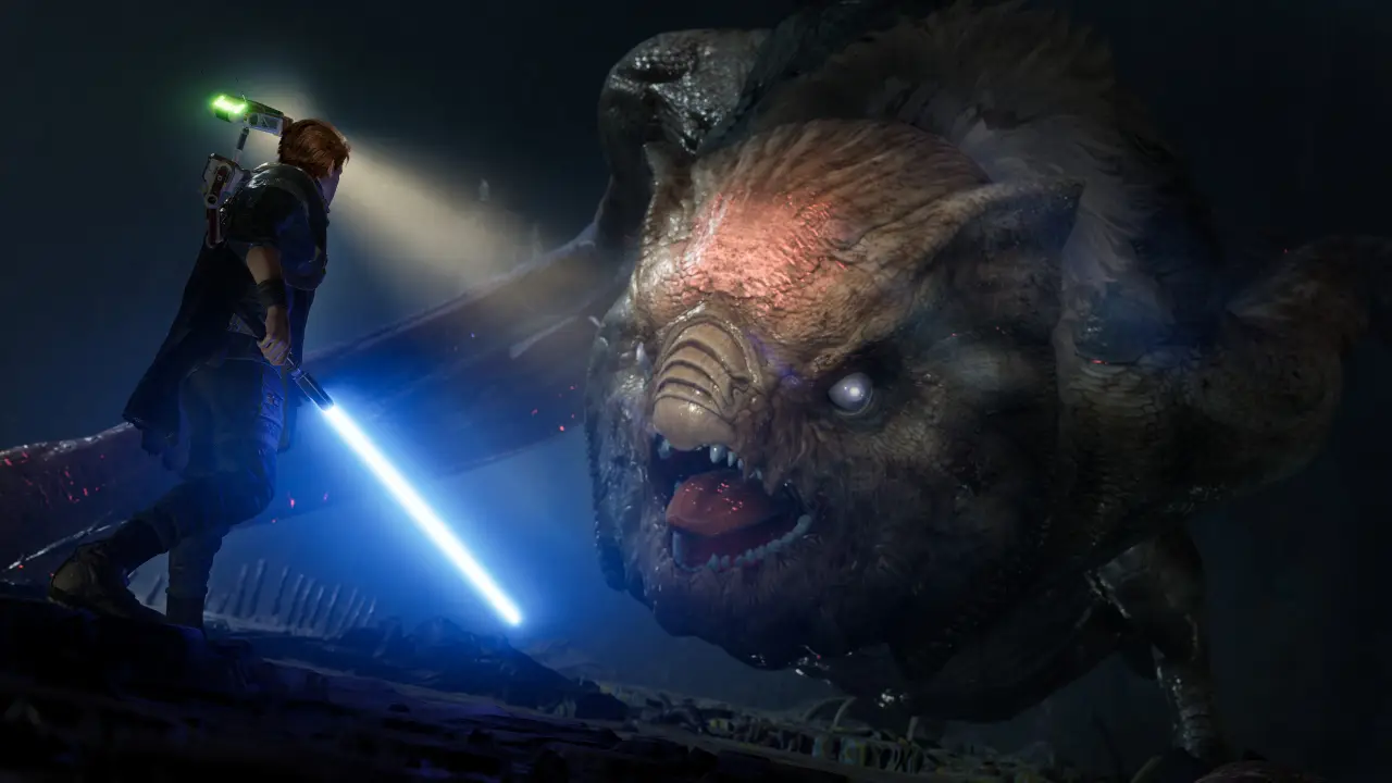 Geralt in combat with monster