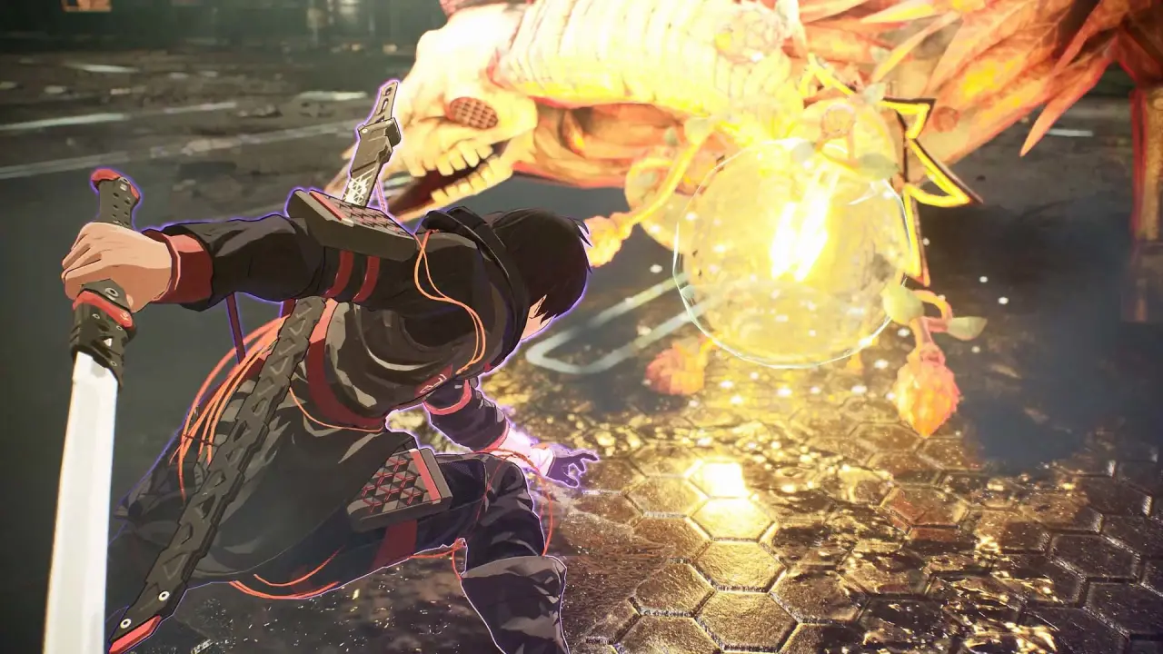 Characters showcasing psychokinetic battle and refined art style in a sci-fi cityscape